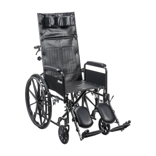 Silver Sport Full-Reclining Wheelchair, Full Arms, 16" Seat RIO Medical Supplies