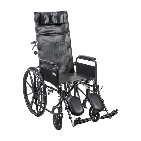 Silver Sport Full-Reclining Wheelchair, Full Arms, 20" Seat RIO Medical Supplies
