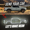 Your Personalized Metal Neon Car Wall Art - (Side view)