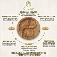 Mediterranean Olive Wood Yin-Yang Charcuterie & Tapas Plate (7 in)