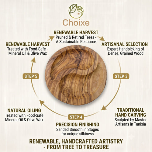 Mediterranean Olive Wood Yin-Yang Charcuterie & Tapas Plate (7 in)