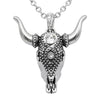Taurus Bull Skull Necklace Sterling Silver Pendant Chain
