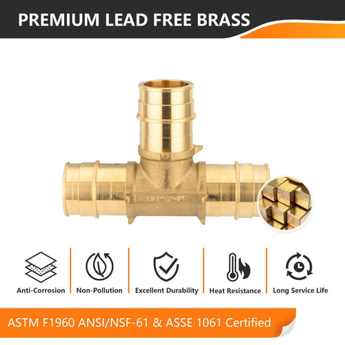 30 Pcs PEX A Expansion 1/2" x 1/2" x 1/2" PEX Expansion Tee Wholesale