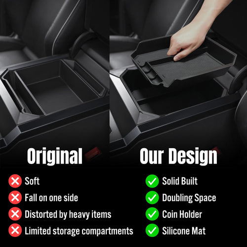 Tesla Cybertruck Double Layer Console Organizer