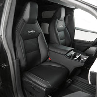 Tesla Cybertruck Seat Covers Leather Seat Protector Full Coverage(Black/White)