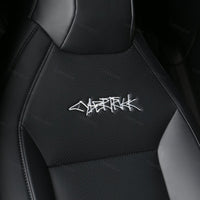 Tesla Cybertruck Seat Covers Leather Seat Protector Full Coverage(Black/White)
