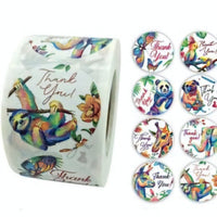 Thank You Stickers 1.5 inch 500 Count Per Roll Jungle Animals