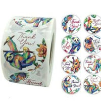 Thank You Stickers 1.5 inch 500 Count Per Roll Jungle Animals