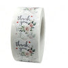 Thank You Stickers 1.5 inch 500 Count Per Roll White Rose Flowers Heart Shaped Shipping Supplies