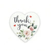 Thank You Stickers 1.5 inch 500 Count Per Roll White Rose Flowers Heart Shaped Shipping Supplies