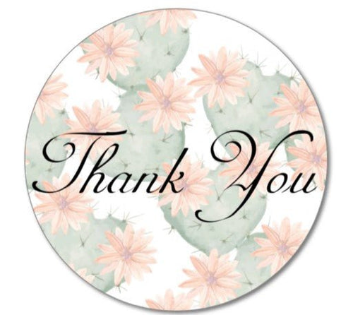 Thank You Stickers 2.5 inch 300 Count Per Pack Cactus Blossom Shipping Supplies