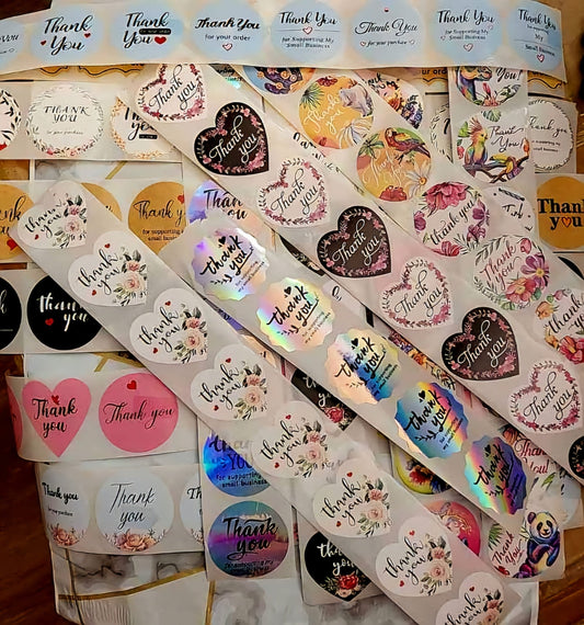Thank You Stickers Variety Mix 300 Count Bundle Shipping Supplies