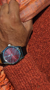 Burgundy Sunburst Watch