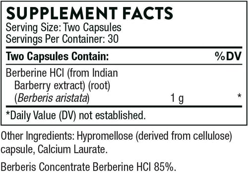 THORNE Berberine – Dual Action Formula (Pack of 2) – 120 Capsules Total