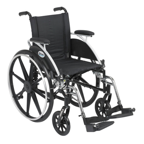 Viper Wheelchair with Flip Back Removable Arms, Desk Arms, Swing away Footrests, 12" Seat RIO Medical Supplies