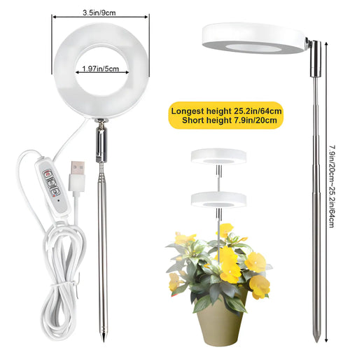 Timing Dimming Plant Grow Light for Succulent Bonsai Plants