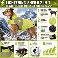Touchdog ® Lightening-Shield 2-in-1 Dual-Removable-Layered Waterproof Dog Jacket