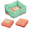 Touchdog ® 'Neutral-Striped' Squared Designer Dog Bed
