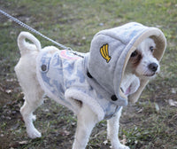 Touchdog ® Outlaw Embellished Retro-Denim Hooded Dog Sweater Coat