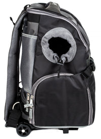 Touchdog ® 'Wuffle Duffle' 2-in-1 Wheeled Backpack Sporty Pet Carrier