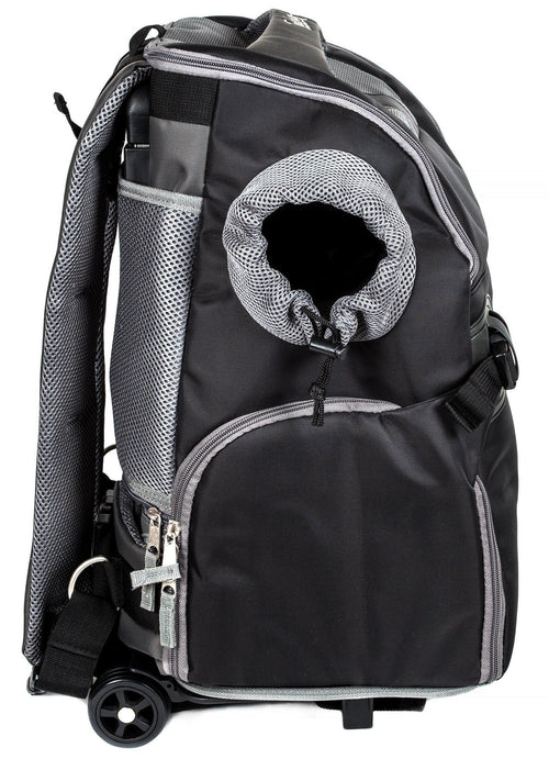 Touchdog ® 'Wuffle Duffle' 2-in-1 Wheeled Backpack Sporty Pet Carrier
