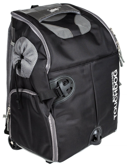 Touchdog ® 'Wuffle Duffle' 2-in-1 Wheeled Backpack Sporty Pet Carrier