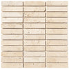 Light Beige Travertine Tumbled Mosaic Floor and Wall Tile - Livfloors Collection