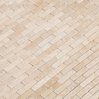 Light Beige Travertine Tumbled Mosaic Floor and Wall Tile - Livfloors Collection