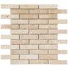 Light Beige Travertine Tumbled Mosaic Floor and Wall Tile - Livfloors Collection