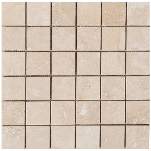Light Beige Travertine Honed Mosaic Floor and Wall Tile - Livfloors Collection