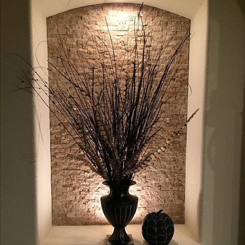 Travertine Noce Brown Split Face Mosaic Floor and Wall Tile - Livfloors Collection