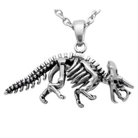 Triceratops Skeleton Pendant Necklace Gothic Retro Silver