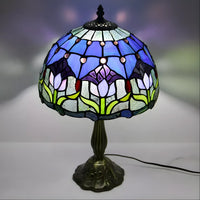 Mini Tiffany-Inspired Lamp with Tulip Glass Design