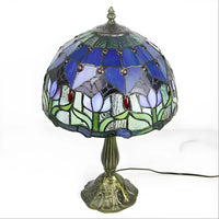 Mini Tiffany-Inspired Lamp with Tulip Glass Design