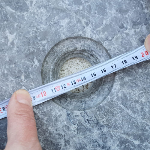 Natural Stone Tundra Grey Marble Vessel Sink Polished D: 16" H: 6.5"