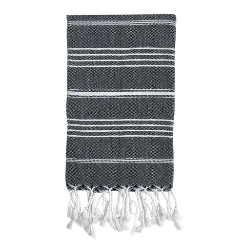 Turkish Cotton Hand Towel 36x22 Quick-Dry Absorbent Kitchen Bathroom With Fringe, 6 Colors