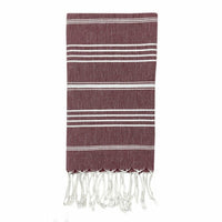 Turkish Cotton Hand Towel 36x22 Quick-Dry Absorbent Kitchen Bathroom With Fringe, 6 Colors