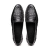 11-119-BKM (BLK) TUSCANY Crocodile Penny Loafer, Black