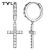 Moissanite VVS1 Drop Earrings 18K Gold Plated 925 Sterling Round Pear Square