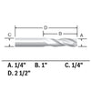 BOSCH 85911MC 1/4 In. x 1 In. Solid Carbide Double-Flute Upcut Spiral Router Bit
