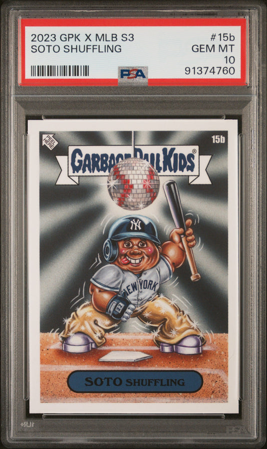 Graded 2023 Topps Garbage Pail Kids Juan Soto #15B Soto Shuffling Baseball Card PSA 10 Gem Mint