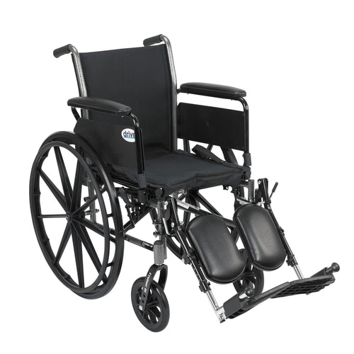 Cruiser III Light Weight Wheelchair with Flip Back Removable Arms, Full Arms, Elevating Leg Rests, 18" Seat RIO Medical Supplies