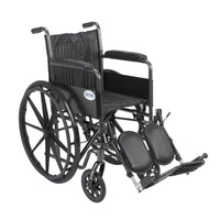 Silver Sport 2 Wheelchair, Non Removable Fixed Arms, Elevating Leg Rests, 18" Seat RIO Medical Supplies