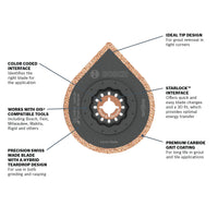 BOSCH OSL234HG 2-3/4 In. Starlock® Oscillating Multi Tool Hybrid Grout Blade