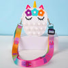 Unicorn Fidget Pop Toy Crossbody Bag Flowers and Eyelashes