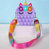 Unicorn Fidget Pop Toy Crossbody Bag Flowers and Eyelashes