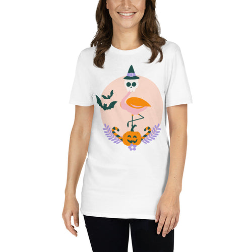 Flamingo Halloween Skull T-Shirt