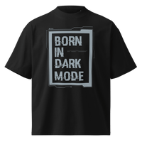 Born in Dark Mode – Oversized Organic High-Neck T-Shirt