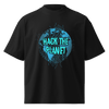 Hack The Planet – Oversized Organic High-Neck T-Shirt