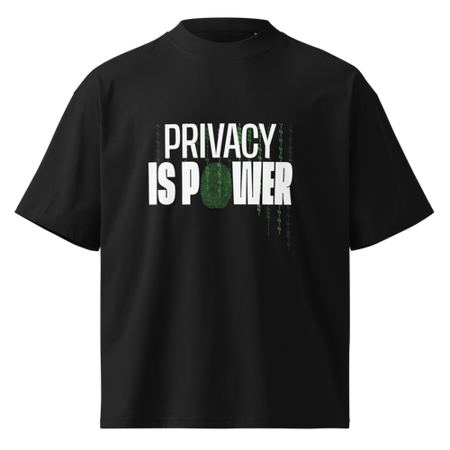 Privacy Is Power – Oversized Organic High-Neck T-Shirt